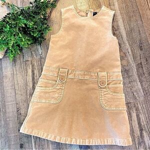 BABY GAP Tan Velour Jumper Fully Lined w/ Pockets- Great for Fall! Girls Size 4